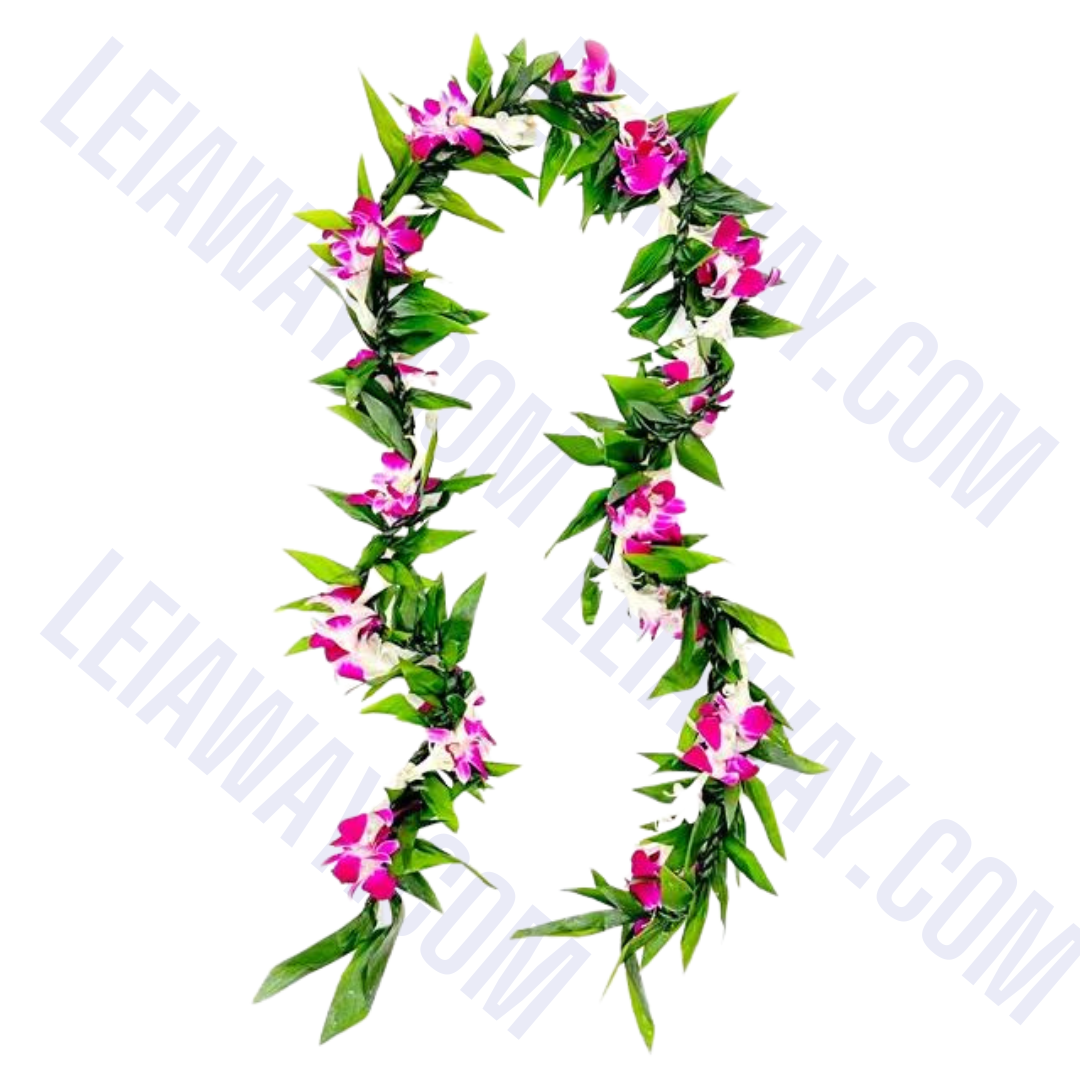 Ti Leaf Maile with Orchid Wrap