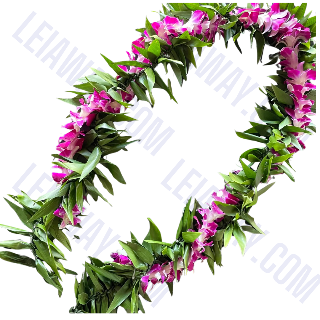 Ti Leaf Maile with Orchid Wrap