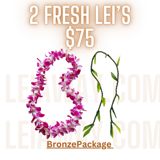 Bronze Fresh Lei Package! (2 Leis) SAVE $5