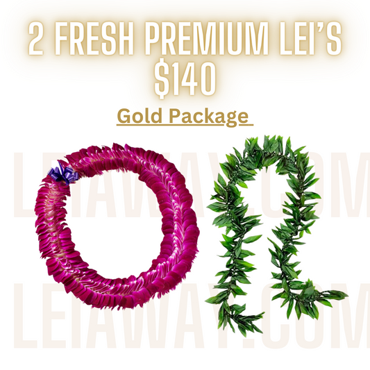 Gold Fresh Lei Package (2 Premium Leis) SAVE! $10