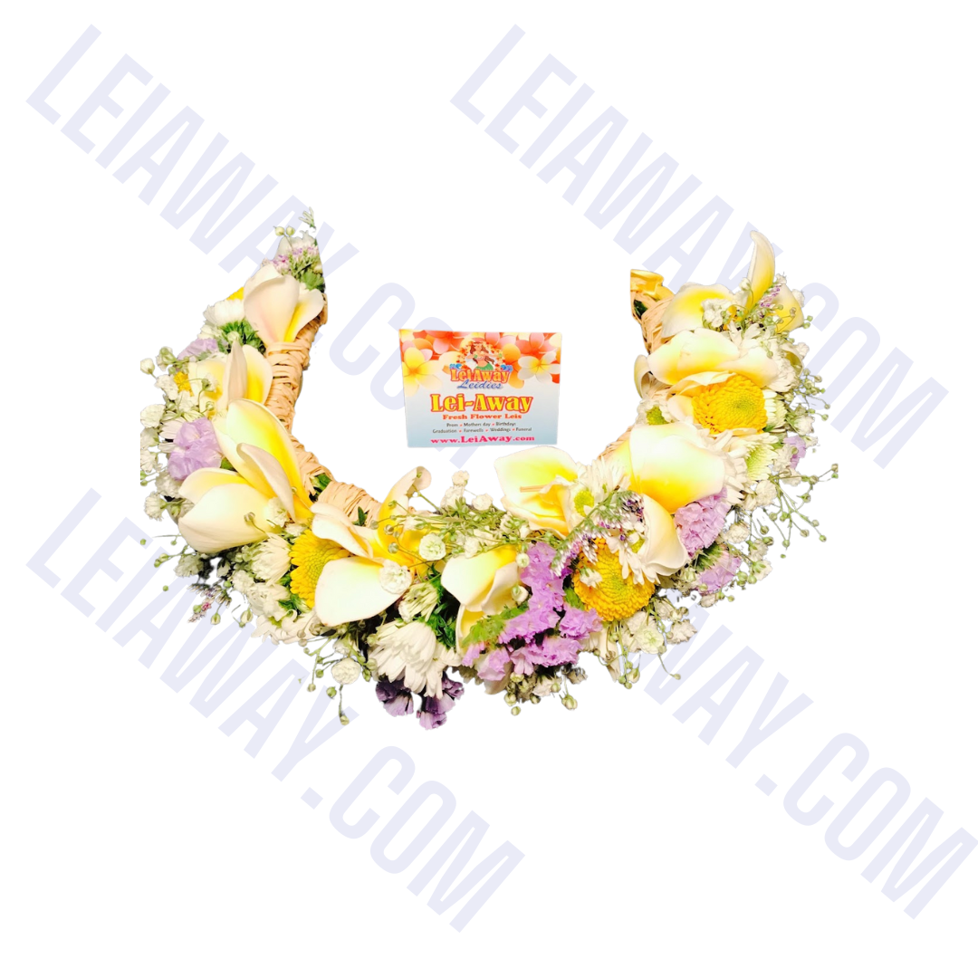 Custom Fresh Flower Lei Po'o or Haku Lei (Flower Crown)