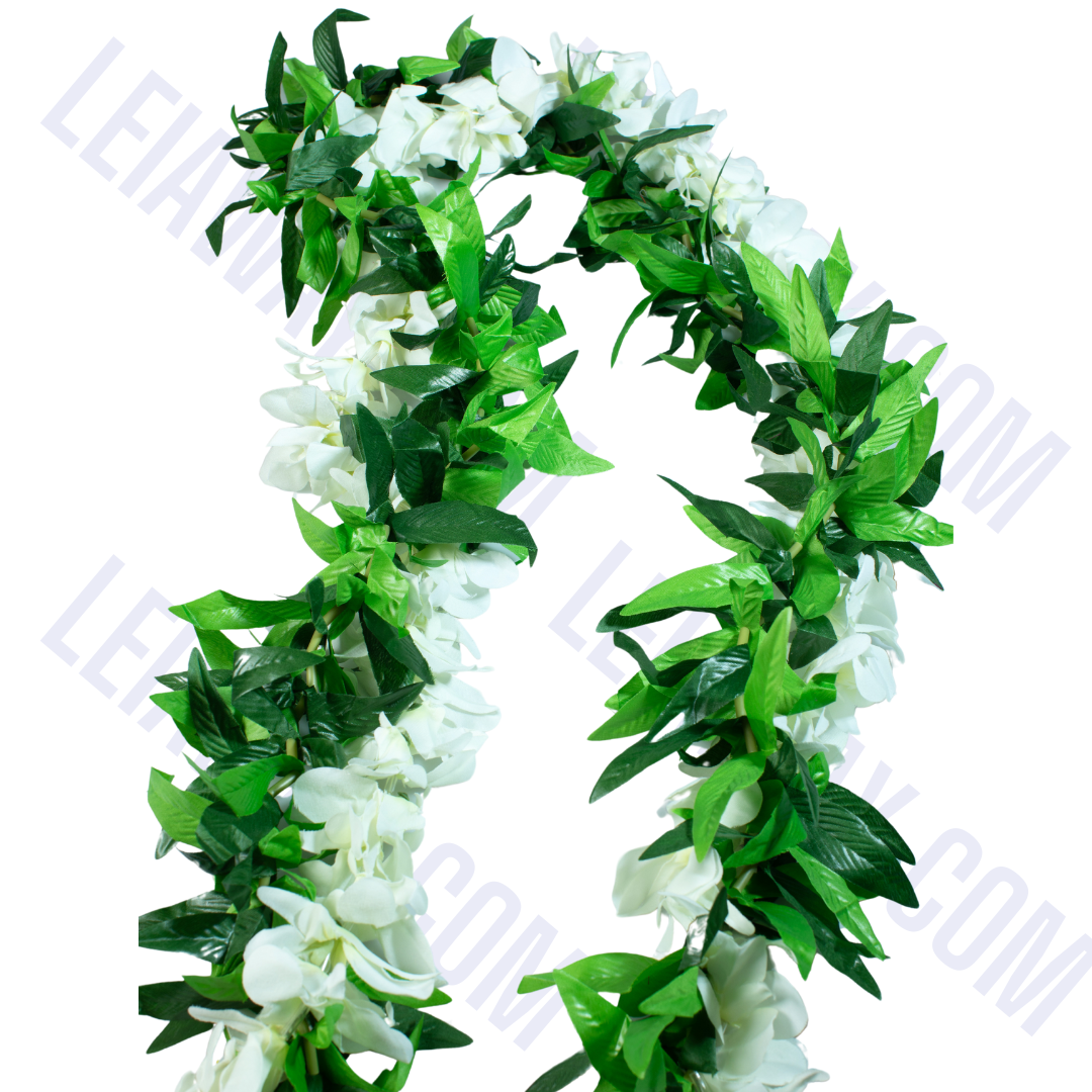 Forever Maile Lei with Realistic Orchids
