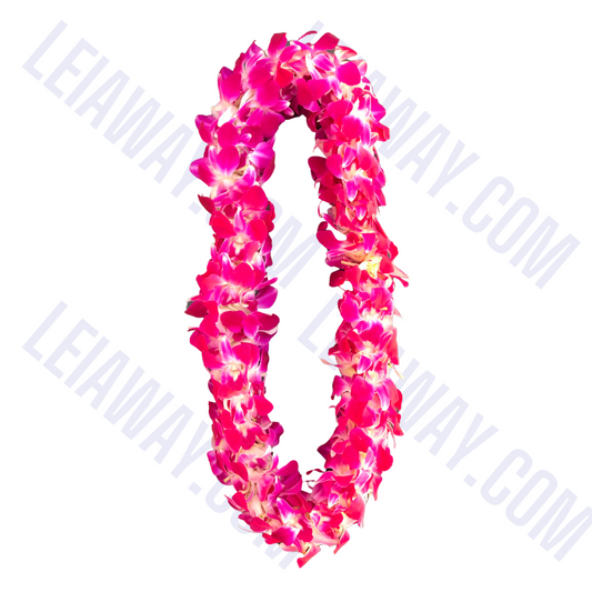 Double Purple or White Orchid Lei