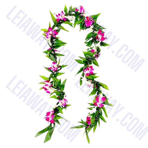 Ti Leaf Maile with Orchid Wrap