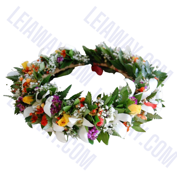 Custom Fresh Flower Lei Po'o or Haku Lei (Flower Crown)
