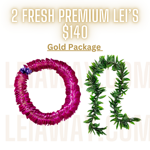 Gold Fresh Lei Package (2 Premium Leis) SAVE! $15