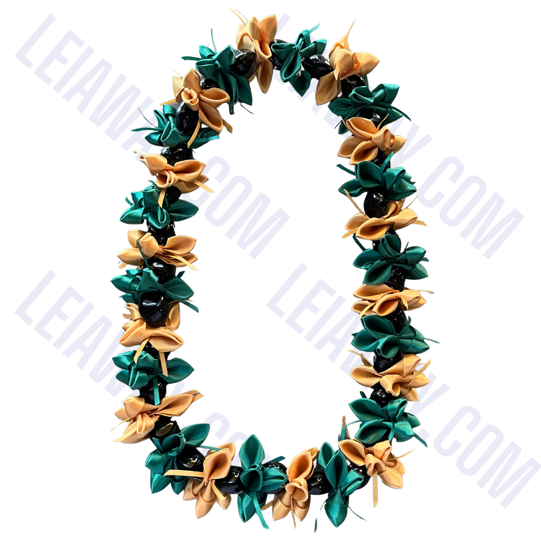 Handmade Kukui Nut Ribbon Lei
