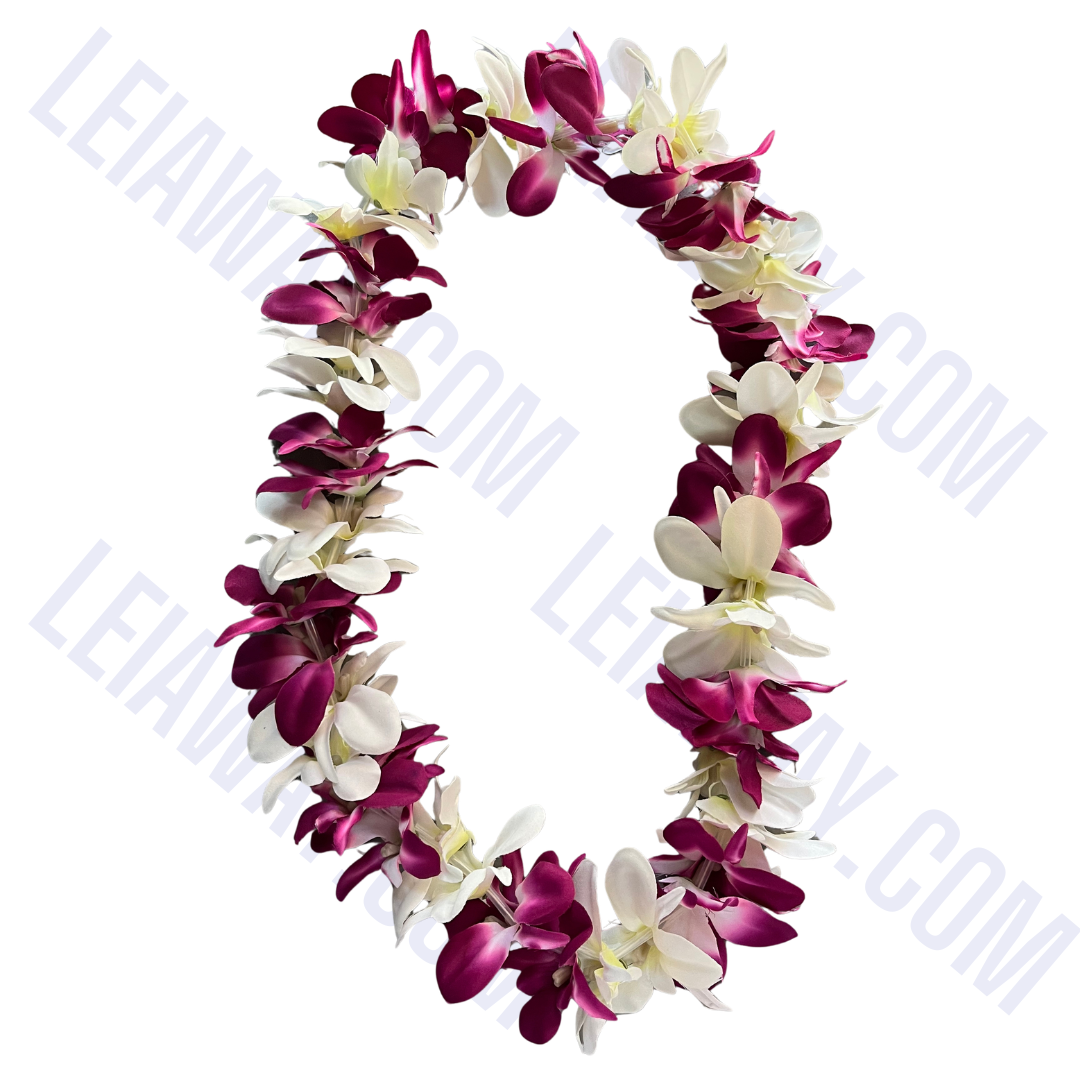 Silk Single Orchid Lei