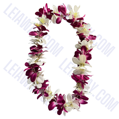 Silk Single Orchid Lei