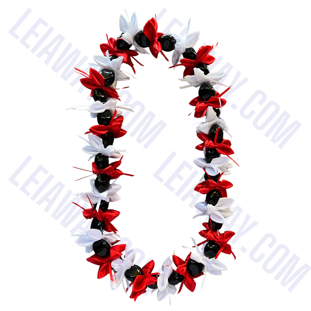 Handmade Kukui Nut Ribbon Lei