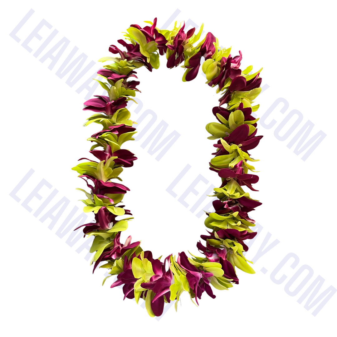 Silk Single Orchid Lei