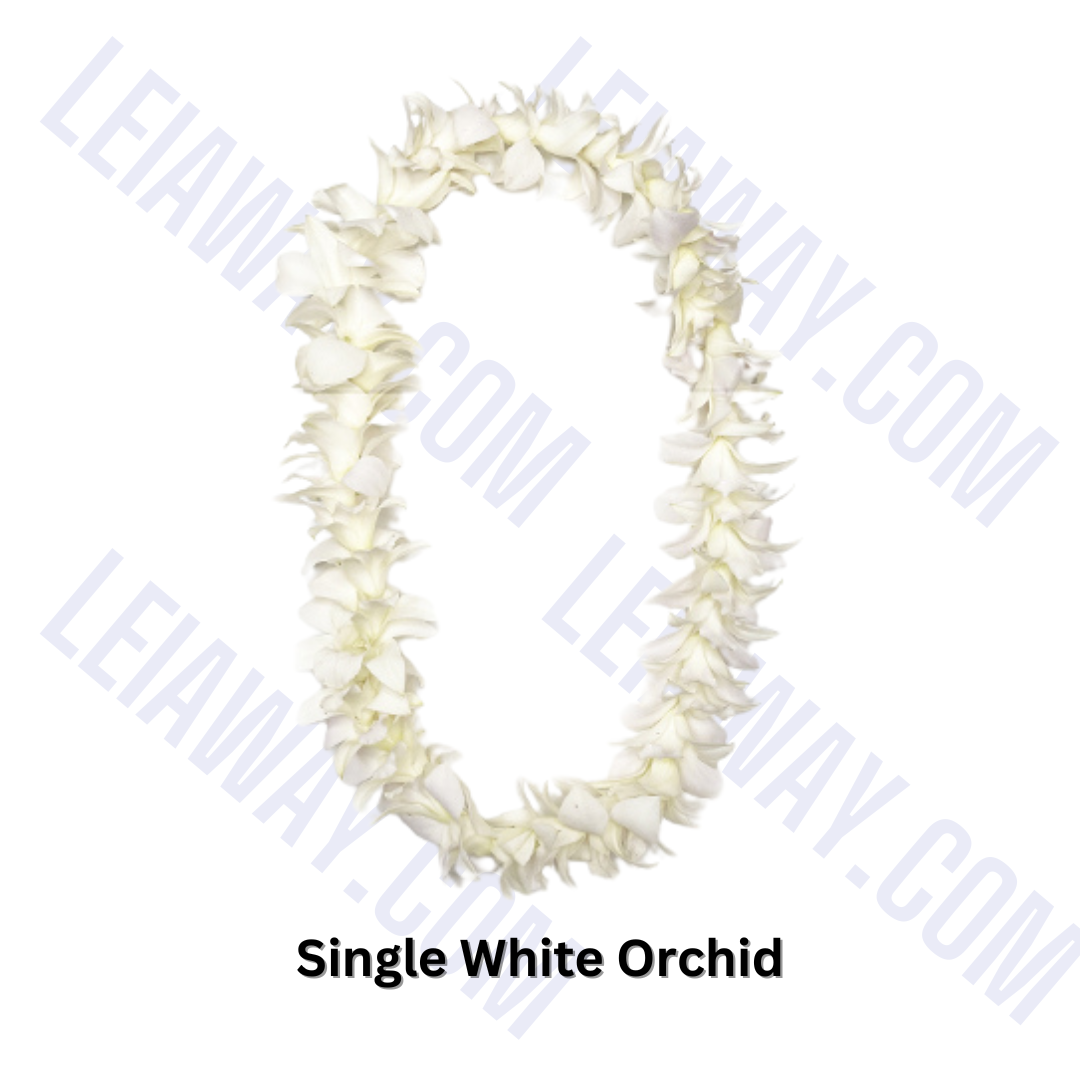 Single White Orchid Lei
