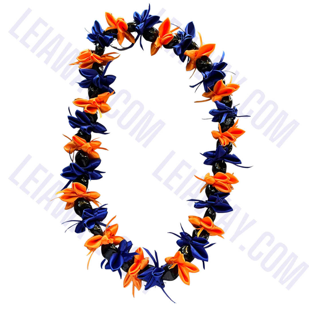 Handmade Kukui Nut Ribbon Lei