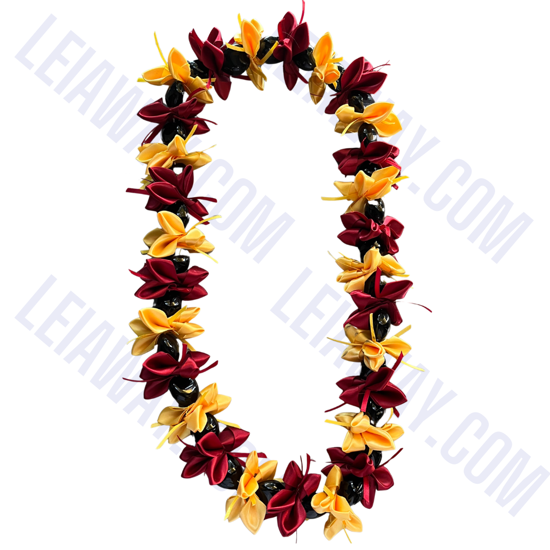 Handmade Kukui Nut Ribbon Lei