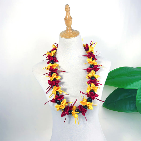 Handmade Kukui Nut Ribbon Lei